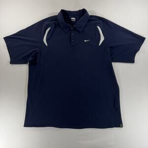 Nike Fit Dry Men's Blue & White Short Sleeve Polo Shirt Size XL